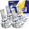 imageAUTOONE 9005 9006 Bulbs Combo 80000LM 6000K White Super Bright 9005HB3 9006HB4 Fanless Halogen Replacement Fog Light Bulbs NonPolarity Anti Flicker Plug and Play Pack of 49005HB39006HB4
