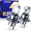 imageAUTOONE H8 H11 H16 LED Light Bulbs White 6000K Super Bright Fanless Mini Size Plug and Play Pack of 2HB2H49003