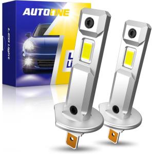 imageAUTOONE 9005 9006 Bulbs Combo 80000LM 6000K White Super Bright 9005HB3 9006HB4 Fanless Halogen Replacement Fog Light Bulbs NonPolarity Anti Flicker Plug and Play Pack of 4H1