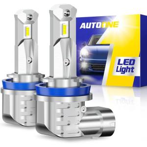 imageAUTOONE 9007HB5 LED Bulb Hi Lo 50000LM for Automotive Halogen 9007 Light 11 Size 99 Compatibility PlugNPlay 70000H Longer LifespanH11H9H8H16