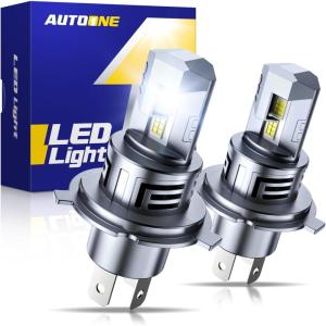 imageAUTOONE H8 H11 H16 LED Light Bulbs White 6000K Super Bright Fanless Mini Size Plug and Play Pack of 2HB2H49003