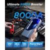 imageAUTOONE 10000A Jump Starter with Air Compressor 24000mAh Jump Box with Tire Inflator All Gas amp Diesel Portable Car Battery Booster Jumper Starter Pack Jumper Cables Type C 60W Charging Light8000A