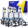 imageAUTOONE H7 LED Light Bulbs 11 Mini Size 50000LM Brightness No Flicker 6500K Cool White Easy 3 Min Plug and Play IP68 Rated Long Lifespan 2 PCS9005HB39006HB4
