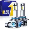 imageAUTOONE H7 LED Light Bulbs 11 Mini Size 50000LM Brightness No Flicker 6500K Cool White Easy 3 Min Plug and Play IP68 Rated Long Lifespan 2 PCS9012HIR2
