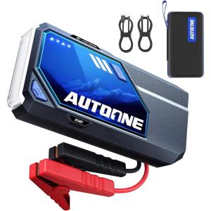 imageAUTOONE 10000A Jump Starter with Air Compressor 24000mAh Jump Box with Tire Inflator All Gas amp Diesel Portable Car Battery Booster Jumper Starter Pack Jumper Cables Type C 60W Charging Light9000A