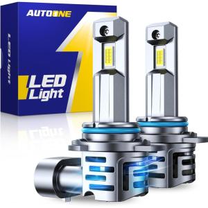 imageAUTOONE H7 LED Light Bulbs 11 Mini Size 50000LM Brightness No Flicker 6500K Cool White Easy 3 Min Plug and Play IP68 Rated Long Lifespan 2 PCS9012HIR2