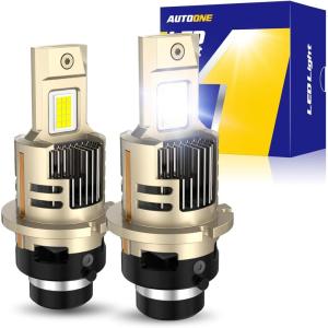 imageAUTOONE H7 LED Light Bulbs 11 Mini Size 50000LM Brightness No Flicker 6500K Cool White Easy 3 Min Plug and Play IP68 Rated Long Lifespan 2 PCSD2SD2R