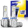 imageAUTOONE 9006HB4 LED Bulbs 50000LM 1000 Ultra Bright Real 11 Halogen Size 6500K Cool White Plug and Play Easy Installation FogDriving Light Bulb with Cooling Fan CANBUS Ready Pack of 2HB3 9005