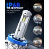 image:imageAUTOONE H7 Light Bulbs 11 Mini Size 60000LM Brightness 6500K Cool White Easy 3 Min Plug and Play IP68 Rated Long Lifespan Pack of 2H11H9H8H16