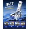 image:imageAUTOONE HIR2 9012 LED Bulbs 6500K White 90000LM Plug and Play IP68 Automotive Replacement HIR2 Lights 2 PCS90059006