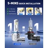 image:imageAUTOONE HIR2 9012 LED Bulbs 6500K White 90000LM Plug and Play IP68 Automotive Replacement HIR2 Lights 2 PCS90059006