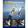 image:imageAUTOONE HIR2 9012 LED Bulbs 6500K White 90000LM Plug and Play IP68 Automotive Replacement HIR2 Lights 2 PCSH7