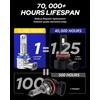 image:imageAUTOONE HIR2 9012 LED Bulbs 6500K White 90000LM Plug and Play IP68 Automotive Replacement HIR2 Lights 2 PCSH9H8H11