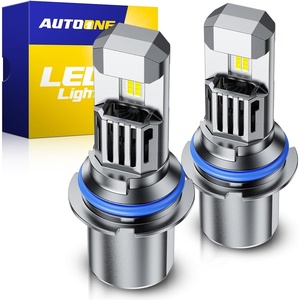 image:imageAUTOONE H13 9008 LED Bulbs 60000LM 1200 Ultra Bright Real 11 Halogen Size 6500K Cool White Plug and Play Easy Installation with Silent Cooling Fan CANBUS Ready Pack of 29007HB5