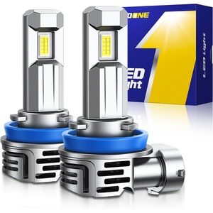image:imageAUTOONE H13 9008 LED Bulbs 60000LM 1200 Ultra Bright Real 11 Halogen Size 6500K Cool White Plug and Play Easy Installation with Silent Cooling Fan CANBUS Ready Pack of 2H9H8H11